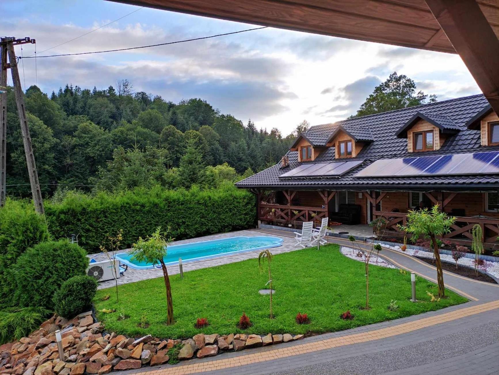 Jaskowa Chata Bieszczady Apartament Z Basenem Baligród المظهر الخارجي الصورة